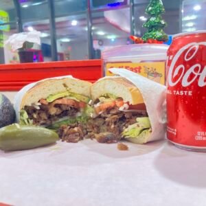 Carnitas torta special w/ natural fries &16oz drink